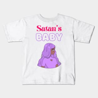 Satan's baby 2 white background Kids T-Shirt